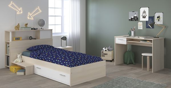Jugendzimmer-Set >Charly 11< in Akazie / Weiss