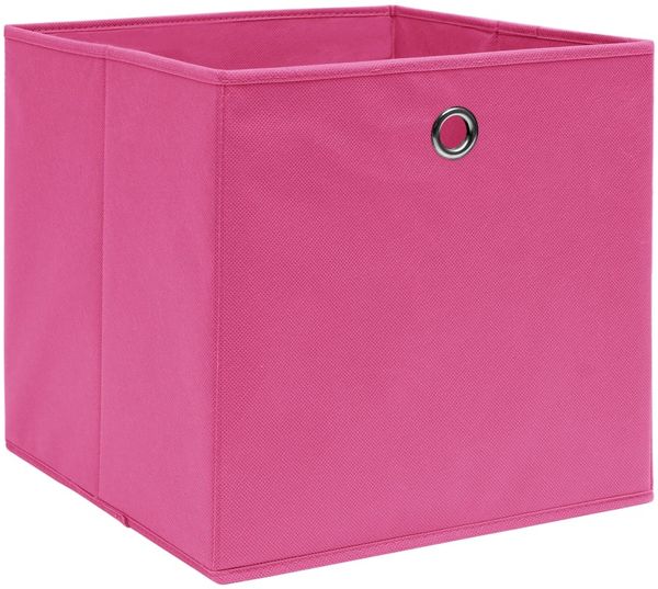 Aufbewahrungsboxen, faltbarer Korb 10 Stk. Vliesstoff 28x28x28 cm Rosa