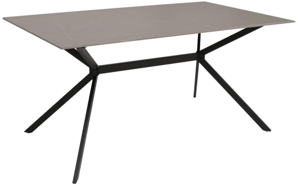 Esszimmertisch HWC-O58, Esstisch Sinterstein Metall, Marmor-Optik 160cm ~ grau Bild 6