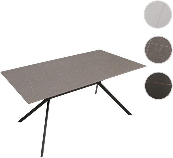 Esszimmertisch HWC-O58, Esstisch Sinterstein Metall, Marmor-Optik 160cm ~ grau Bild 9