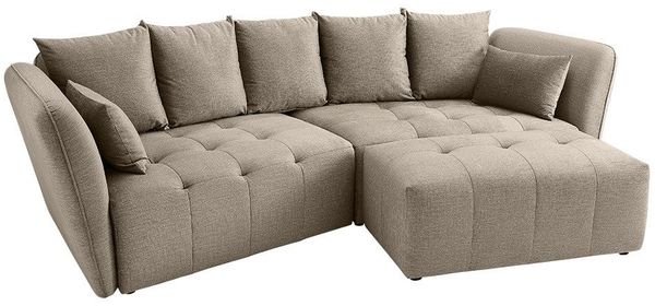 riess-ambiente Big-Sofa ROYAL 295cm greige - Strickstoff, Federkernpolsterung, Nosagfederung, Einzelartikel 1 Teile, XXL-Couch mit Kissen & Rundum-Bezug - ideal für Gäste- und Wohnzimmer