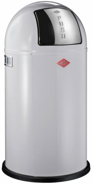 Wesco 'Pushboy' Mülleimer mit Klappdeckel, 50 Liter, Stahlblech, Cool Grey