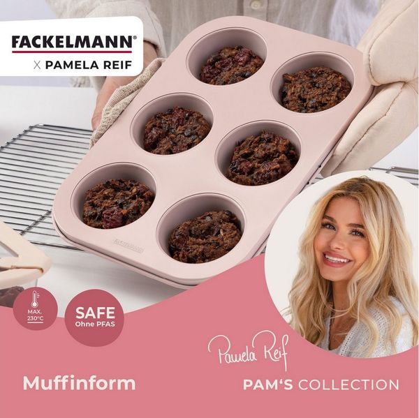 FACKELMANN Muffinform Pamela Reif, Backform für Cupcakes, Küchenhelfer für Desserts