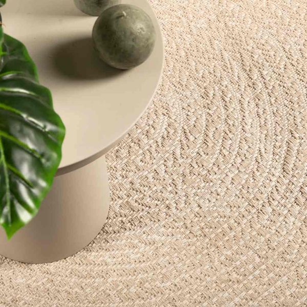 vidaXL Teppich ZIZUR Beige 120x120 cm Jute-Optik Indoor und Outdoor 4010406