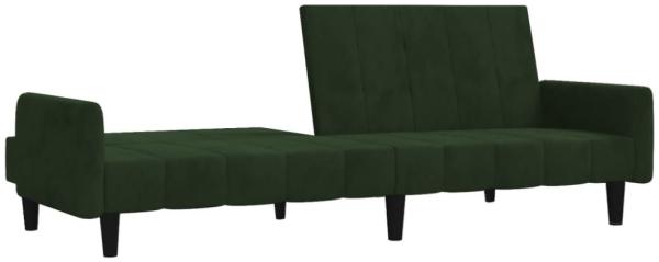 vidaXL Schlafsofa 2-Sitzer Dunkelgrau Samt, Dunkelgrün, Samt Bild 2