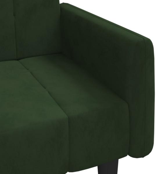 vidaXL Schlafsofa 2-Sitzer Dunkelgrau Samt, Dunkelgrün, Samt Bild 11