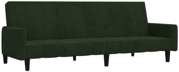 vidaXL Schlafsofa 2-Sitzer Dunkelgrau Samt, Dunkelgrün, Samt Bild 5