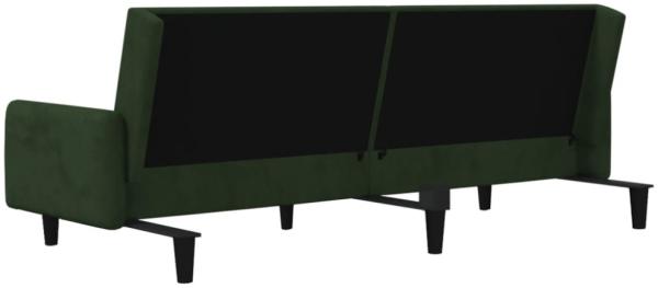 vidaXL Schlafsofa 2-Sitzer Dunkelgrau Samt, Dunkelgrün, Samt Bild 10