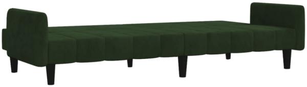 vidaXL Schlafsofa 2-Sitzer Dunkelgrau Samt, Dunkelgrün, Samt Bild 3