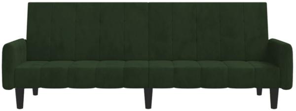 vidaXL Schlafsofa 2-Sitzer Dunkelgrau Samt, Dunkelgrün, Samt Bild 4