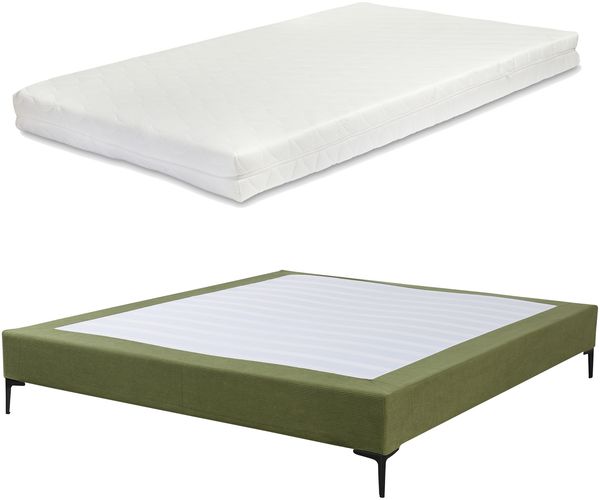 Doppelbett Lilla mit Matratze Cord 180x200 cm Grün [en. casa] Bild 2