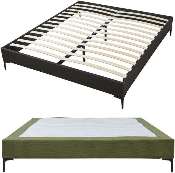Doppelbett Lilla mit Matratze Cord 180x200 cm Grün [en. casa] Bild 5