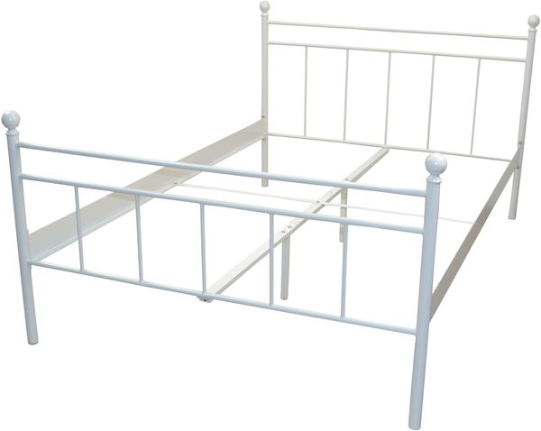 Metallbett 180x200 Weiß Landhausstil Bettgestell Doppelbett stabil pulverbeschichtet Bild 3