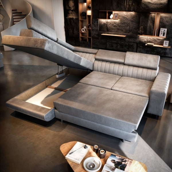 Masseno Ecksofa NOLA mit Schlaffunktion L-Form, Sofa mit Bettkasten Bild 3