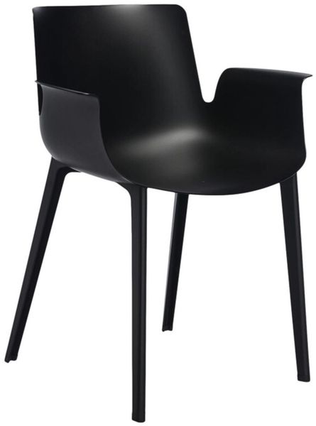 Kartell 580209 Stuhl mit Armlehnen, Plastik, schwarz, 54 x 62 x 77 cm