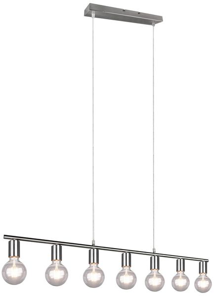Pendelleuchte VANNES 7 Flammig Silber, Balken 110cm breit