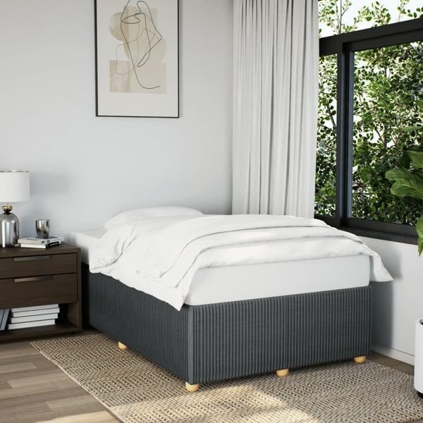 vidaXL Bettgestell ohne Matratze Dunkelgrau 120x200 cm Stoff 3284929