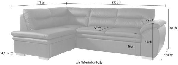 COTTA Ecksofa Leandra L-Form, wahlweise mit Bettfunktion & Bettkasten Bild 2