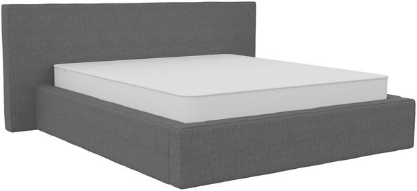 Bett Orion - Samtstoff - grau - 180x200 cm