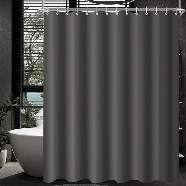 Duschvorhang Dunkelgrau 200x180cm Antischimmel Wasserabweisend Polyester