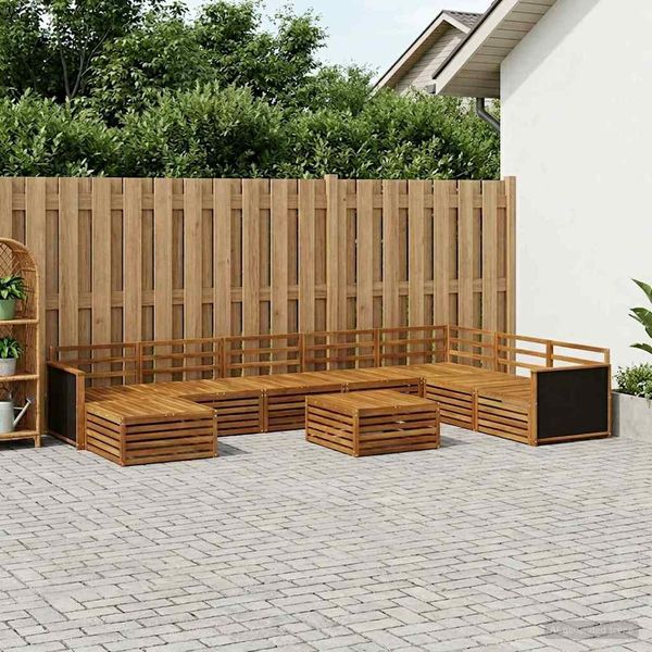 vidaXL Outdoor-Sofagarnitur 9 pcs Natur Massivholz Akazie 3383732