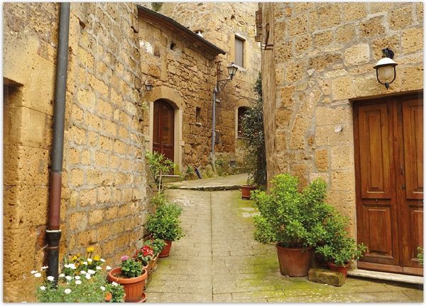Wallario Teppich Weg durch die Altstadt - Toskana in Italien, rechteckig, rutschfest