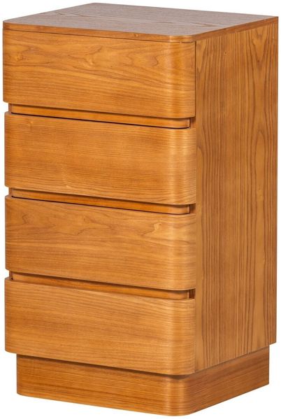Kommode / Nachttisch Fejo - MDF Braun, 4 Schubladen