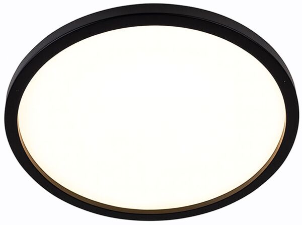 LED Deckenleuchte, Backlight, schwarz, rund, D 42,5 cm