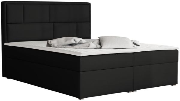 Boxspringbett Deco Box, Schwarz, 140x200 cm