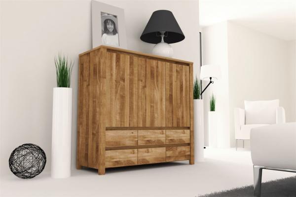 Highboard Kommode 'MAISON' Buche massiv 115x112x45 cm