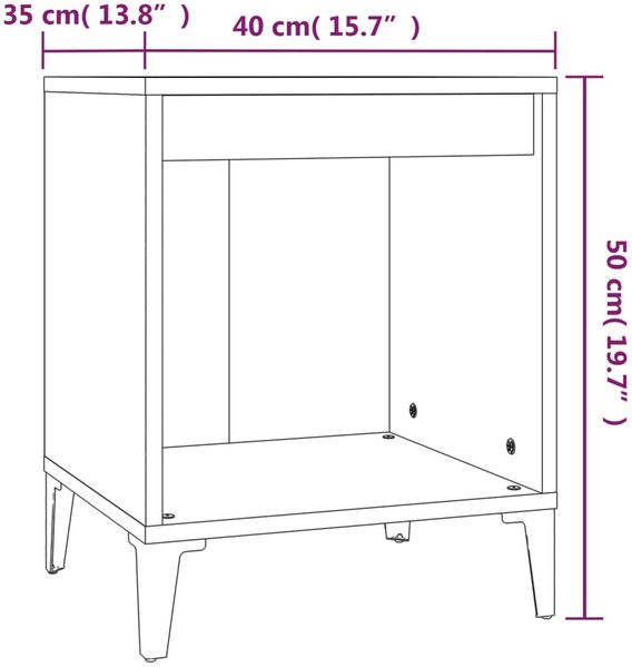 vidaXL Nachttisch Weiß 40 x 35 x 50 cm [821874] Bild 8