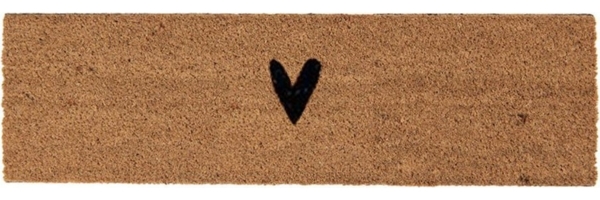Clayre & Eef Fußmatte Fußmatte HEART natur mit schwarzem Herz 75x22cm Kokos PVC BHSMC Bild 1