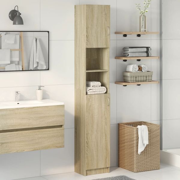 vidaXL Badezimmerschrank Sonoma-Eiche 32x25,5x190 cm Holzwerkstoff 849606