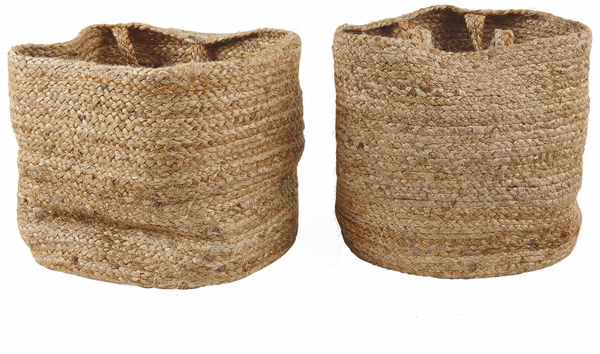 Textilkorb Jute sandbeige 2er Set KAELLA