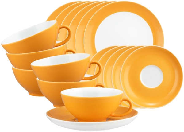 Seltmann Weiden Liberty Pure Colors Teeservice 18-teilig - Mango Orange
