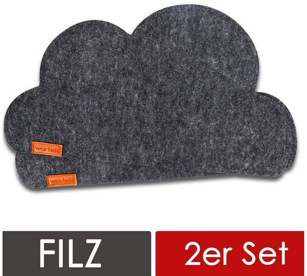 wortek Platzset Filz Kinder Tischset Platzset aus Filz Filzmatte, (Set, 2-St, 2-teilig), waschbare Tisch-Untersetzer, Teller-Untersetzer