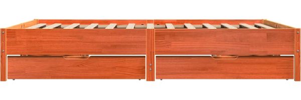 vidaXL Massivholzbett ohne Matratze Wachsbraun 200x200 Kiefernholz 3301700 Bild 7
