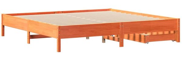 vidaXL Massivholzbett ohne Matratze Wachsbraun 200x200 Kiefernholz 3301700 Bild 8