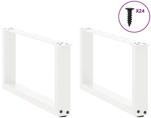 vidaXL Couchtischbeine U-Form 2 Stk. Weiß 60x(30-31) cm Stahl 4013141 Bild 3