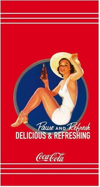 CTI Badetuch Coca Cola Pin Up 85x160 cm Velouroptik