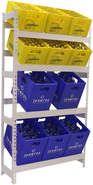 Simonrack Getränkekistenregal, 4 Kästen, Flaschenregal, Getränkekistenhalter, Kistenregal, Galvanisiert - Simonbottle
