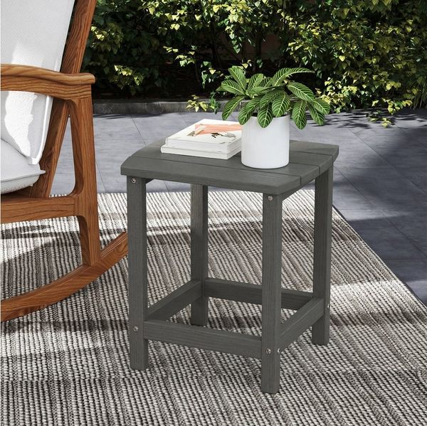 Outsunny Beistelltisch Campingtisch Terrassentisch (Wetterfest Balkontisch, 1-St, Gartentisch), für Garten Terrasse Balkon 48 x 37 x 46 cm Grau