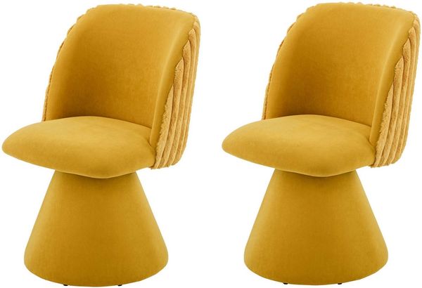 HELA Esszimmerstuhl BARI I Drehstuhl (Set, 2 St), 360° drehbar, Polsterfuß, Materialkombi, Außen Felloptik Innen Velvet