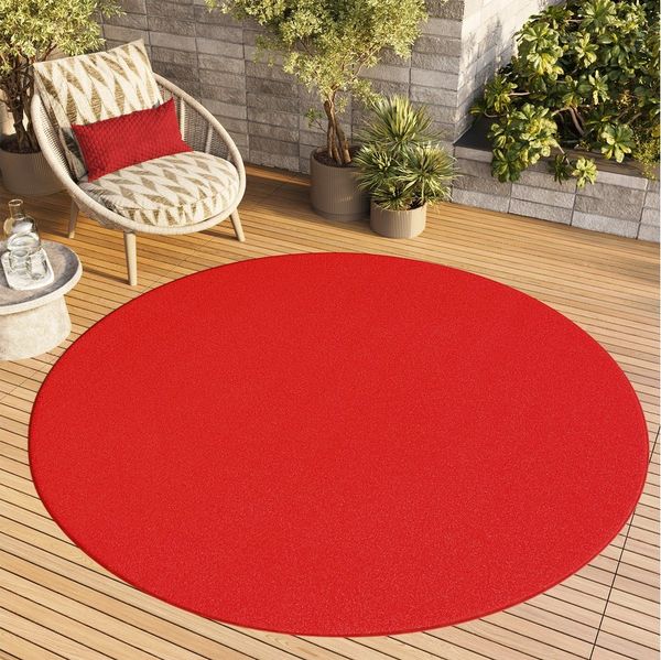 Tapiso Teppich MONO, rund, Höhe: 6 mm, Kurzflor Indoor Outdoor Einfarbig