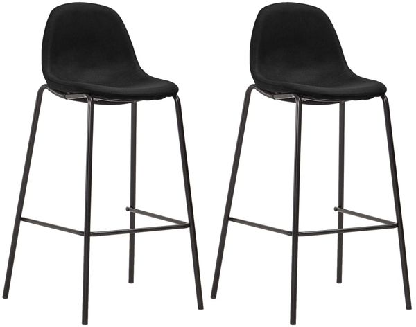 vidaXL Barhocker 2 Stk. Schwarz Stoff [281535]