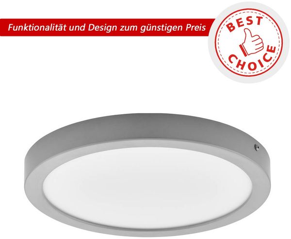 Eglo 75636 BEST CHOICE Aufbauleuchte IDUN 2 silber H:3. 2cm Ø:30cm 4000K