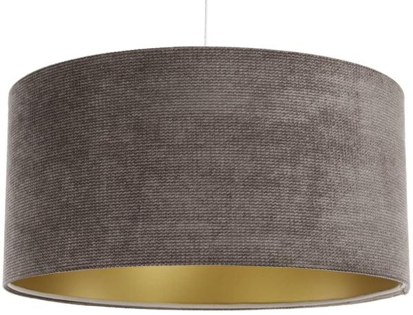 BPS Koncept 0E0-165-40 Hängeleuchte GLAMOUR Velourss strukturiert auf PVC-Basis braun, gold 1xE27 60W H:102 Ø40cm dimmbar