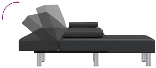 vidaXL Schlafsofa in L-Form Schwarz 255x140x70 cm Kunstleder 3157265 Bild 6