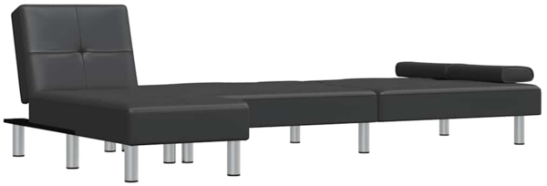 vidaXL Schlafsofa in L-Form Schwarz 255x140x70 cm Kunstleder 3157265 Bild 4