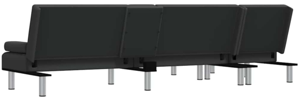 vidaXL Schlafsofa in L-Form Schwarz 255x140x70 cm Kunstleder 3157265 Bild 5